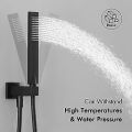 KES Black Shower Set 3-Function Concealed Shower System for Bathroom Wall Mounted 12-Inch Shower Head with Handheld Including Rough-in Valve Body and Trim. 