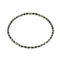 Magnetic Black Onyx Gold Bead Necklace Unisex Healing Therapy Jewelry For Men Women with Magnetic Clasp. 