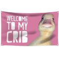 Welcome to My Crib Funny Flag 3X5 Ft for Bedrooms Living Rooms Bars College Dorms Decor,with 4 Brass Grommets. 