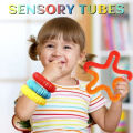 6 Pcs/Pack Pop Tubes Sensory Toys Fidget Pop Tube Stress Relief Decompression Finger Toy Telescopic Tube for Kids Teenager Gifts. 