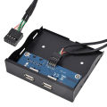 2 Port Floppy Drive Front Panel 3.5 Inch USB2.0 2 Port 9-pin Tinned Copper Wire Floppy Drive Front Panel Floppy Drive Front Case. 