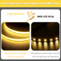 COB LED Strip Lights 12V 24V 10M 5M 3M 2M 1M 320LEDs/M High Density Flexible LED Tape 3000K 4500K 6500K Kitchen Room Decor 8mm. 
