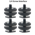 1/4 Hot Shoe Mount Phone Holder Dual Nut Cold Shoe Adapter Bracket For Double-Layer Camera Hot Shoe Adapter Accessories. 