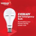 Eveready 9W B22 Rechargable Emergency LED Bulb, Cool Day Light (6500K), Energy Efficient, IBMS Technology, 4 Hour Battery Backup, Li-ion Battery Inside. 
