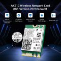 WiFi 6E AX210 Wireless Card Bluetooth 5.3 Tri Band 2.4G/5Ghz/6G Desktop Kit Antenna For Intel AX210NGW M.2 NGFF Wlan WiFi Card.