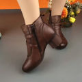Low Heel Walking Ankle Boots Side Zipper Design Winter Casual Short Boots  for Girlfriend Women Lover. 