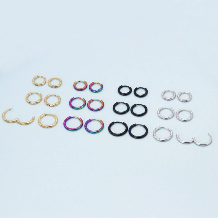 1%20Pair%20Hypoallergenic%20Unisex%20Surgical%20Stainless%20Steel%20Small%20Cartilage%20Helix%20Hole%20Piercing%20Hoop%20Earrings%20Set%20for%20Men%20Women%20-%20Image%203