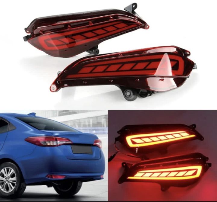 Toyota Yaris Rear Brake Light Back Bumper light Neon And Flashing
