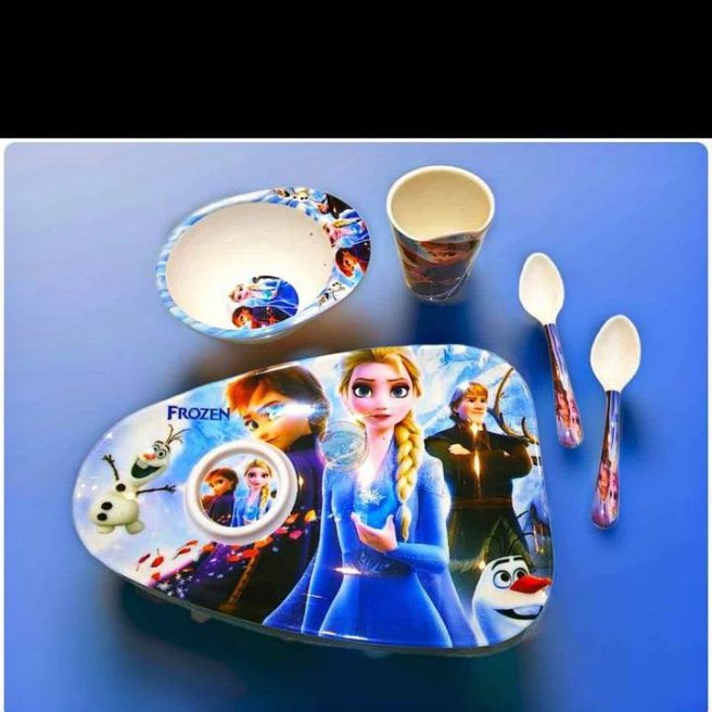 Melamine Material Snack Bowl Plate Cup with spoons for kids