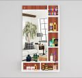 Wall Mount Dressing Table with Mirror and Open Shelves. 
