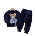 2023 New Winter Baby Boy Girl Thicken Pajamas Set Flannel Fleece Toddler Child Warm Catoon Sleepwear Kids Home Suit 0-5Y.