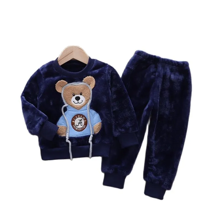 2023%20New%20Winter%20Baby%20Boy%20Girl%20Thicken%20Pajamas%20Set%20Flannel%20Fleece%20Toddler%20Child%20Warm%20Catoon%20Sleepwear%20Kids%20Home%20Suit%200-5Y%20-%20Image%202
