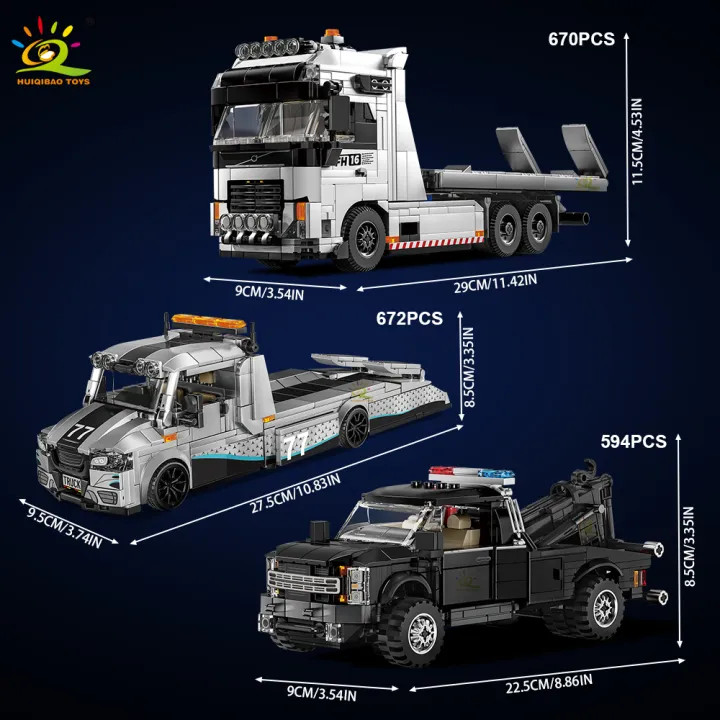 HUIQIBAO%20MOC%20Tow%20truck%20Model%20Building%20Blocks%20City%20trailer%20Bricks%20Toy%20for%20Kids%20Boy%20%20Children%20Adult%20Car%20Set%20home%20Decoration%20-%20Image%202