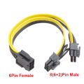 8Pin Male to Dual 6 Pin Female Cable Adapter 20cm CPU 8 Pin To Graphics Video Card PCIe Power Splitter 6Pin Male to 8Pin Female. 