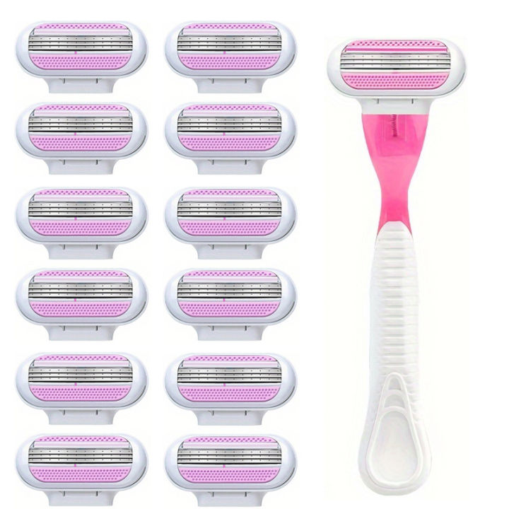 1 Handle + 18 Blade Women Safety Razor Blades Face/ Leg/ Armpit/ Bikini ...