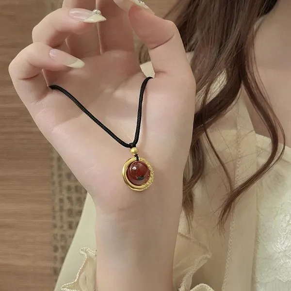 Acacia%20Bean%20Safe%20Buckle%20Necklace%20Women's%20Light%20Luxury%20High-end%20Gankun%20Ring%20Pendant%20Girlfriend%20New%20Chinese%20Style%20Woven%20Rope%20Neck%20Chain%20Trendy%20-%20Image%205