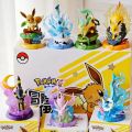 Anime Pokemon Funism Adventure Eevee Family Suit Blind Box Jolteon Sylveon Action Figure Collection Model Kids Toy Replica.