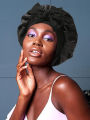 New Silk Bonnet for Sleeping Women Satin Bonnet Hair Bonnet night sleep cap scarf wrap for curly hair With Tie Band for Curly Ha. 