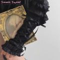Ballet Goths Women‘s Y2K Girl Summer Lolita JK Bie Bow Sleeve Cover Half Finger Yarn Arm Warmers Wrist Cuffs Lace Ruffled Gloves.
