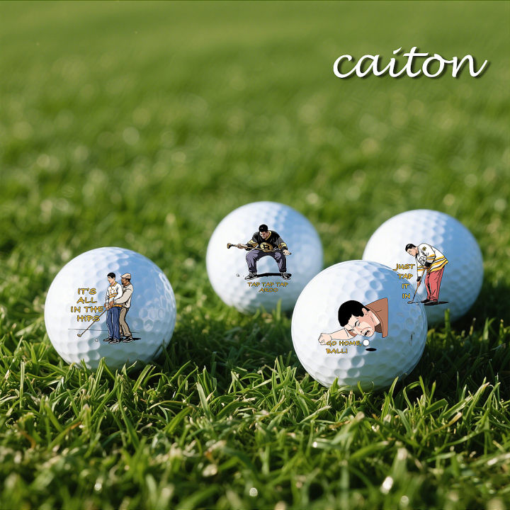Caiton 4-Pack Golf Balls – 4 Unique Designs, Fun Gag  for Men, Dad, Grandpa, Perfect for Birthday, Xmas, Retirement
