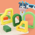 Montessori Animal Jigsaw Puzzle Hand Grasping Nesting Board Wooden Shape Sorting Puzzle Sensory Toys Learning Educational Toys. 