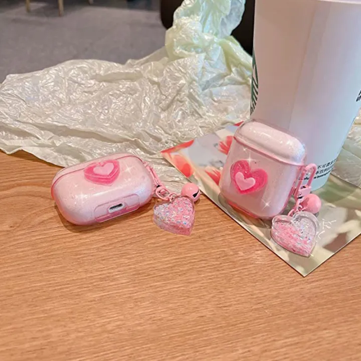 Cute%20Glitter%20Love%20Crystal%20Headphone%20Cover%20Pendant%20Minimalist%20Style%20For%20Apple%20Airpods%20Bluetooth%20Headset%20Protective%20Case%20-%20Image%202