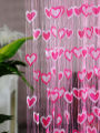 Romantic two-color love cord decoration fringe partition curtain through rod finished curtain 39.37*78.74in. 