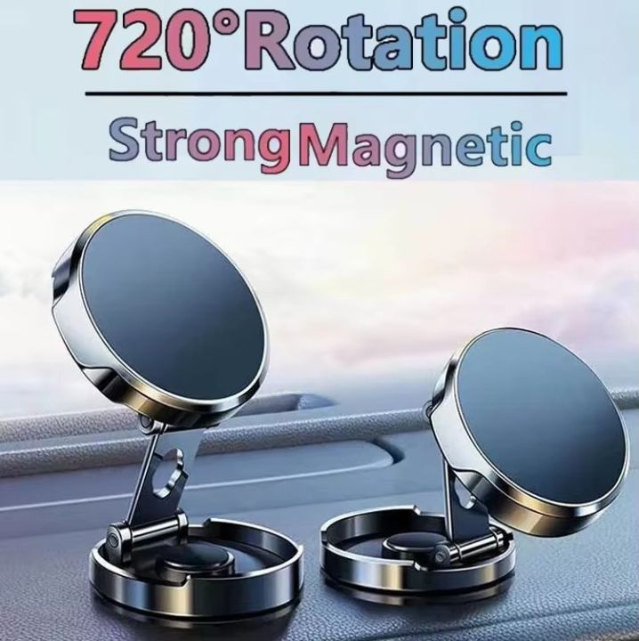 Round Folding Magnetic Car Holder 360 Degree Rotatable Mobile Phone Bracket Mount Strong Magnet Support For iPhone Stand