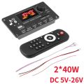 Handsfree 80W Amplifier DIY MP3 WAV Decoder Board 12V Bluetooth USB FM AUX 3.5mm TF Radio For Car Music Speaker Recording. 