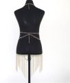 Body chain outfit chainmail necklace for festival outfit, silver body jewelry chain harness perfect for cosplay armor or rave outfit.