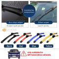 For Honda Civic 10 2016-2019 2017 2018 2pcs Front Windshield Windscreen Wiper Blades Red Blue.