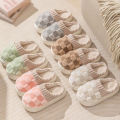Fashion Couple Winter Slides Warm Plaid Fluffy Slippers Soft Sole Flip Flops For Women And Men Home Indoor Non-slip Cotton Shoes. 
