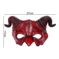 Halloween Devil Mask, Horror Devil Half Face Mask, Role Playing Horror Monster Mask, Ghost House Playing Devil Mask Decoration. 