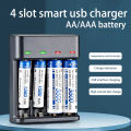 Universal USB LCD Display Smart Intelligent Battery Charger With 4 Slots For AA/AAA NiCd NiMh Rechargeable Batteries Charger. 
