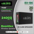 BLUK'S BX-186 BassMax Heavy Sound Portable 20W Wireless Bluetooth Speaker Long Lasting Batery - 1 Year Warranty. 