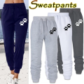 Jogger Trousers Cute Cat Paw Printed Women Sweatpants Cotton Long Pants Casual Sports Fitness Jogging Pants.