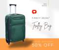 Premium Fancy 20/24 Inch Trolley Luggage Bag – Lightweight Soft Shell Suitcase with wheels | Durable Fabric, Expandable, Secure Lock – Trolly for Men & Women.
