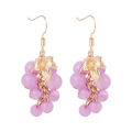 Sweet Summer Little Fresh Sweet Beaded Ear Hook Temperament Purple Grape Fruit Earrings Versatile Personality Ear Rings Women. 
