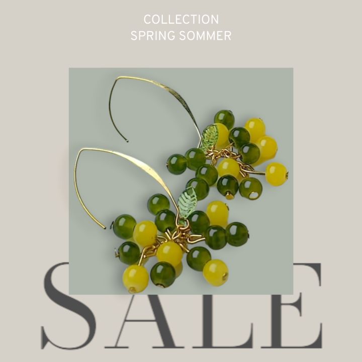 Highly beaded dangles lemon earrings for ladies more beautiful in reality