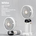 4000mAh Handheld Mini Fan Foldable Portable Neck Hanging Fans 5 Speed USB Rechargeable Fan with Phone Stand and Display Screen_Prime Mall. 