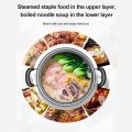 Stainless Steel Cookware 27cm/11in 2-Layer Steamer Pot Cooker Double Boiler Soup Steaming Pot Kitchenware Kitchen Supplies.