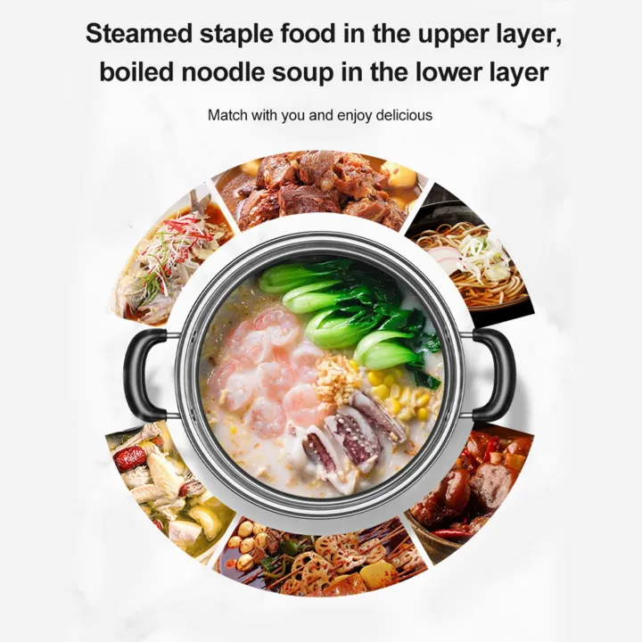 Stainless%20Steel%20Cookware%2027cm/11in%202-Layer%20Steamer%20Pot%20Cooker%20Double%20Boiler%20Soup%20Steaming%20Pot%20Kitchenware%20Kitchen%20Supplies%20-%20Image%205