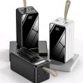 P5 50000Mah Power Bank - 3 Built-in Cables - 3 Input 4 Usb Output Multifunctional Ultra large capacity Power bank LED Lights - LCD Display. 