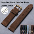 20mm 22mm Quick Release Watch Band Genuine Suede Leather Watch Strap Vintage Brown Grey Watchbands Wristband Men Accessories. 