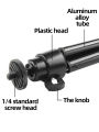 Mini Desktop Tripod Adjustable 2-Section Aluminum Alloy Stand, Tabletop Tripod with 1/4" for Action Camera Smartphone Webcam. 