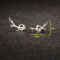 1 Pair Trendy Cute Deer Horn Stud Earrings Stainless Steel Antler Earing for Women Small Animal Earings Fashion Jewelry Xmas.