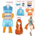 2025 Halloween Nami Cosplay Kostuum Halloween Anime Carnaval Damesjurk Inclusief Hoofddeksels Tattoo Stickers. 