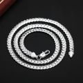 Silver Color  8/16/18/20/22/24 Inch 6mm Side Chain Necklace Bracelet For Woman Men Fashion Charm Wedding Jewelry. 