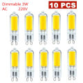 10pcs Super Bright G9 LED Light Bulb 3W 220V Glass Lamp Constant Power Light LED Lighting 240V COB Bulbs. 