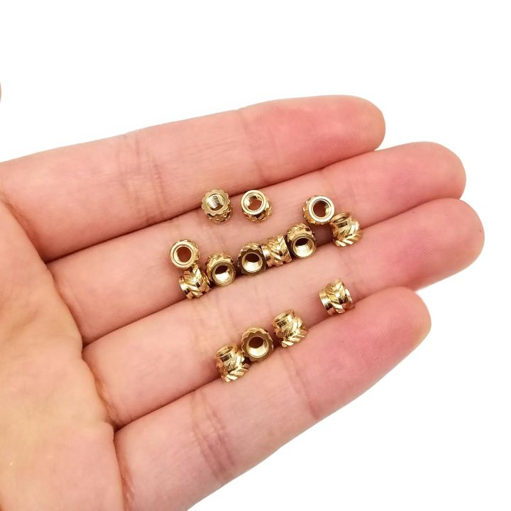 50/100pcs%20M1.6%20M2%20M2.5%20M3%20M4%20Solid%20Brass%20Copper%20Embed%20Insert%20Nut%20for%20Hot%20Melt%20Heat%20Injection%20Molding%20Double%20Twill%20Knurled%20Thread%20-%20Image%205